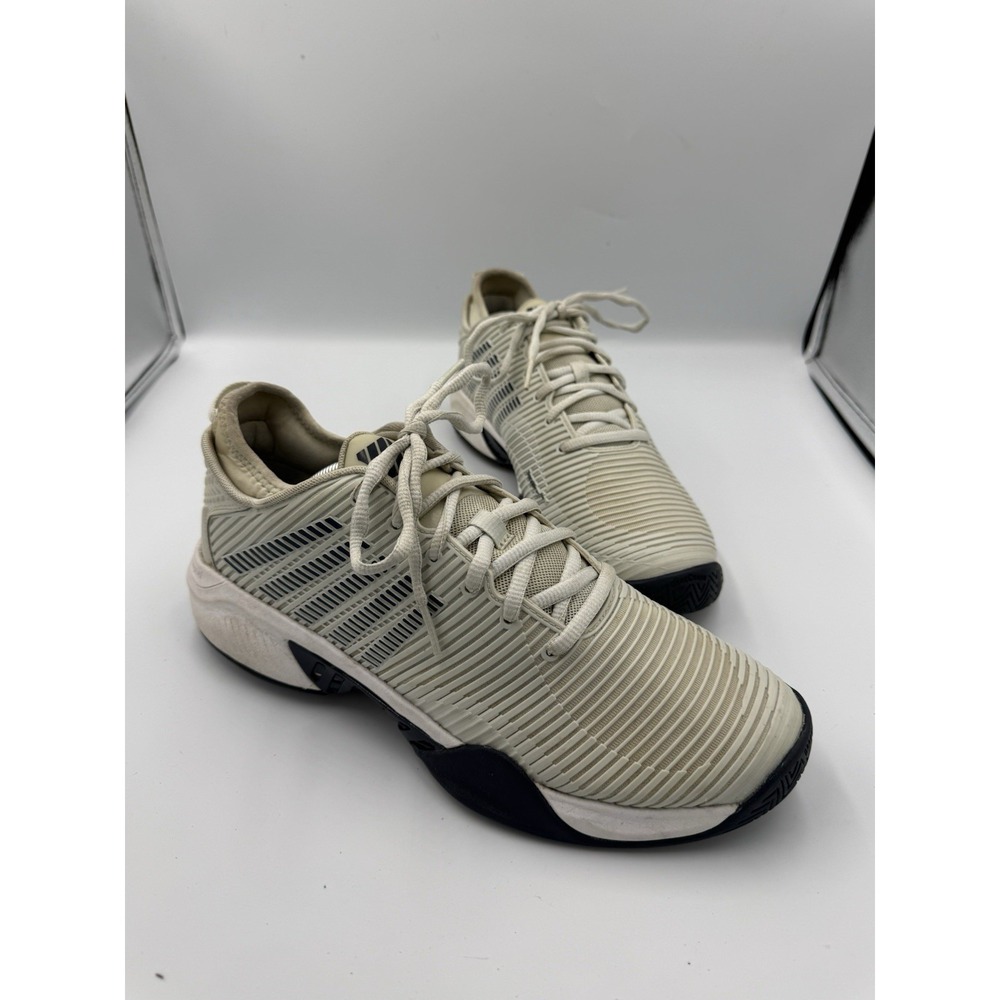 K-Swiss Hypercourt Express 2 Tennis Shoes Men's Size 10.5 White Blue Wrap Flex